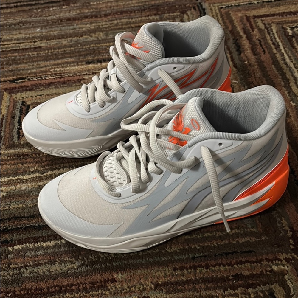 Stylish Gray and Orange Sneakers